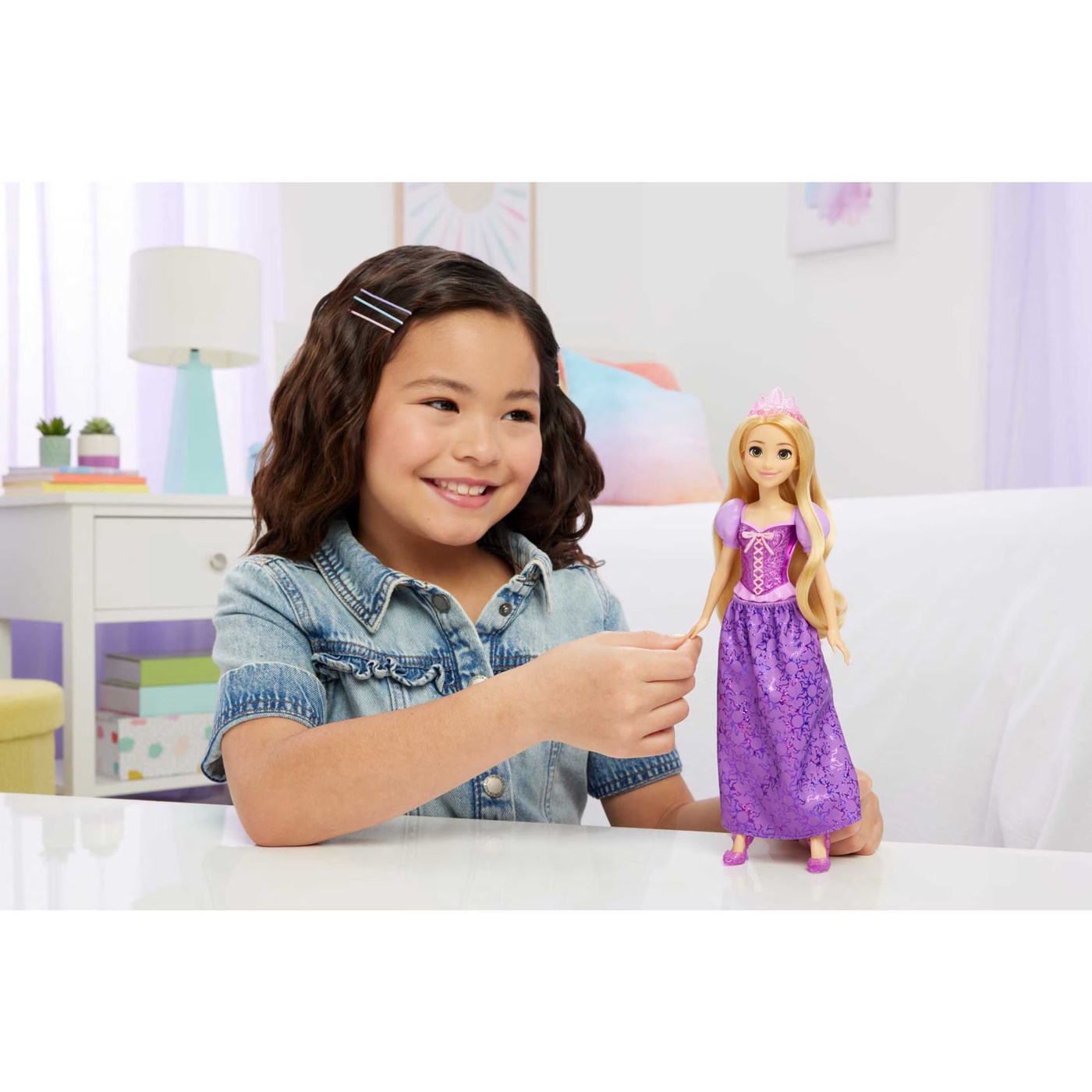 Disney Princesas Boneca Rapunzel com Tiara