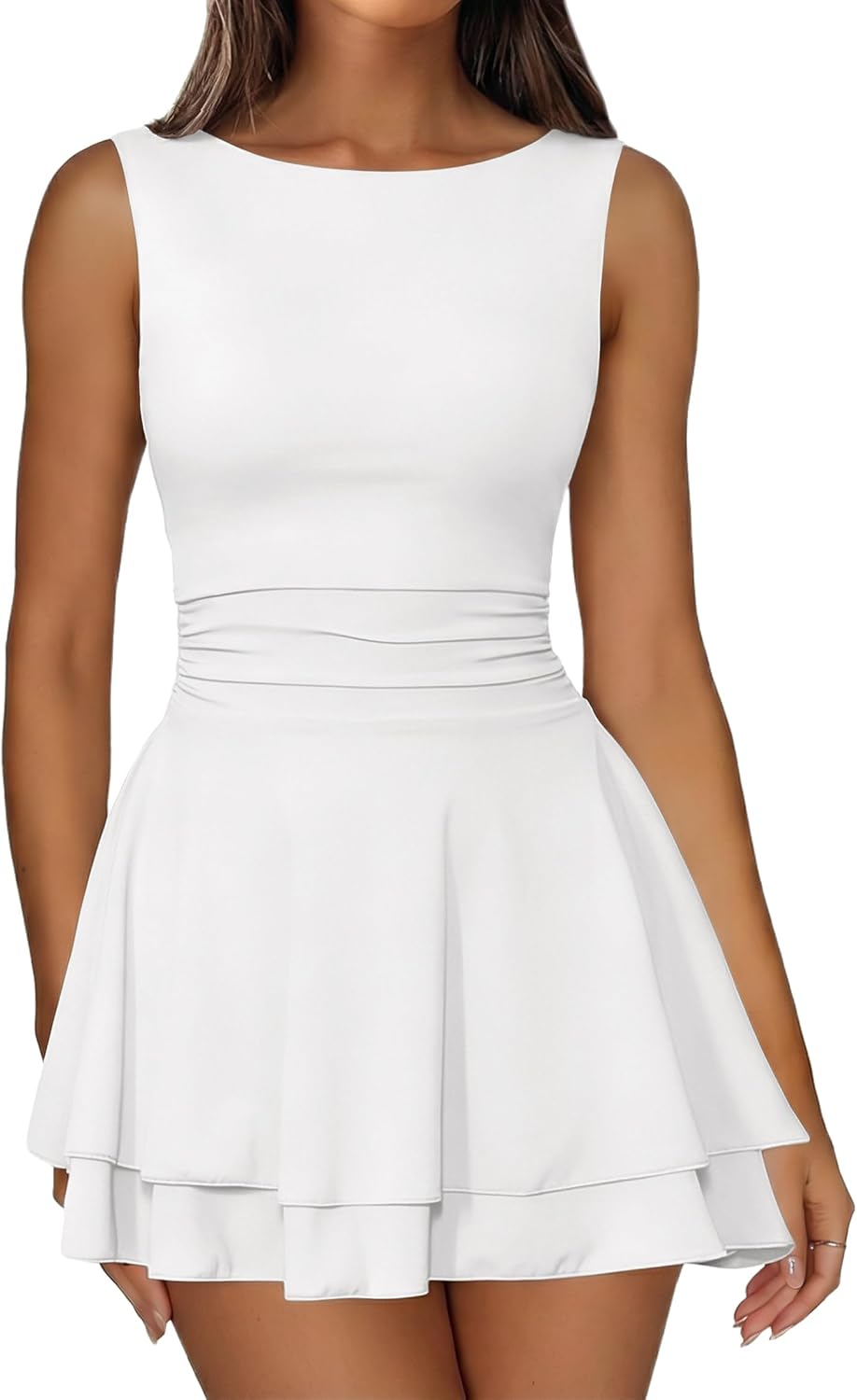 IWD Vestido Curto sem Mangas com Folhos