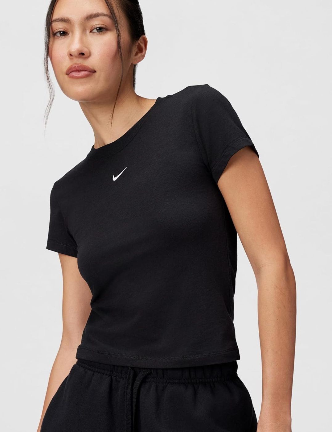 Nike Sportswear Chill Knit T-Shirt Mulher Justa Preto Branco