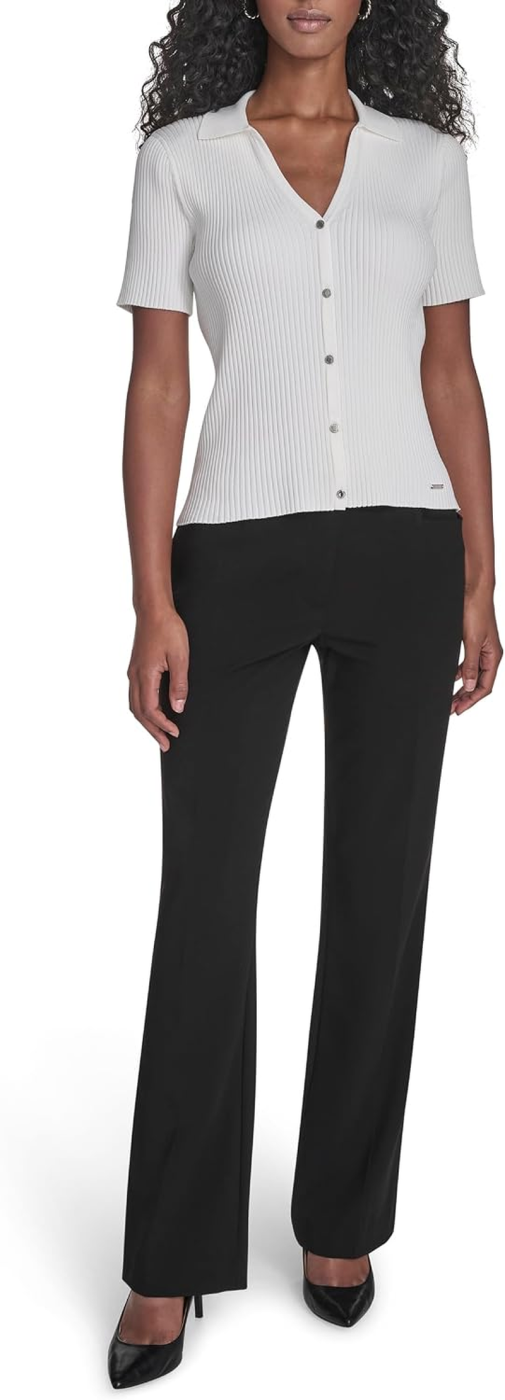 Calvin Klein Blusa Mulher Gola Decote V Cream