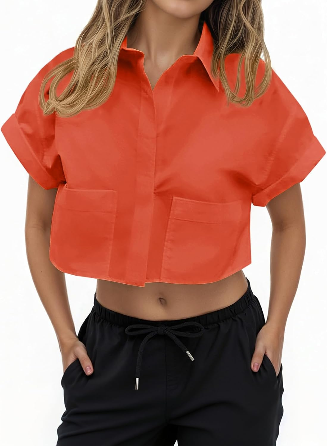 Tankaneo Camisa Mulher Curta com Botões M4K781
