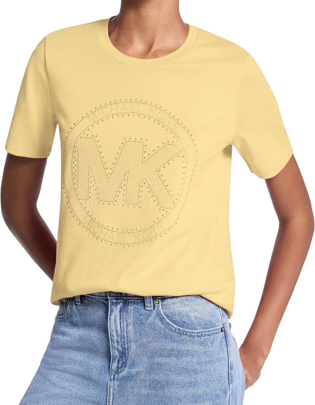 Michael Kors T-Shirt Mulher Gráfico Rhinestud Circle Logo