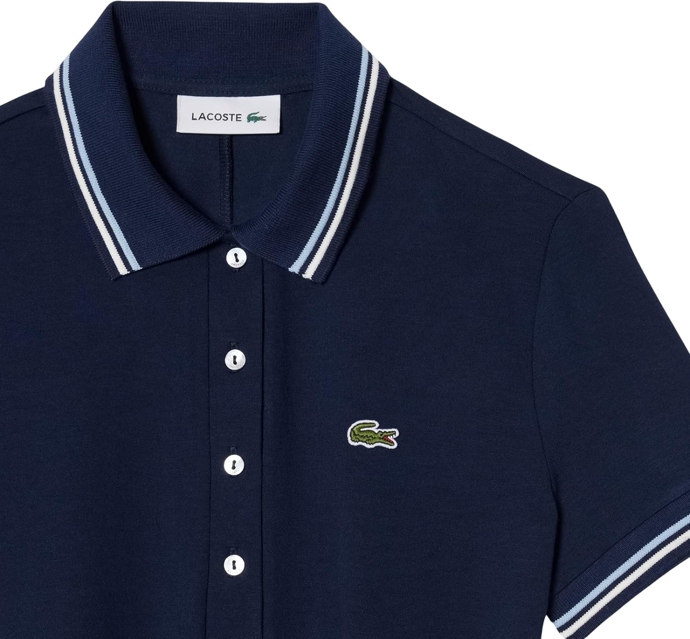 Lacoste Vestido Evasé Gola Polo Malha Elástica EF5288-51