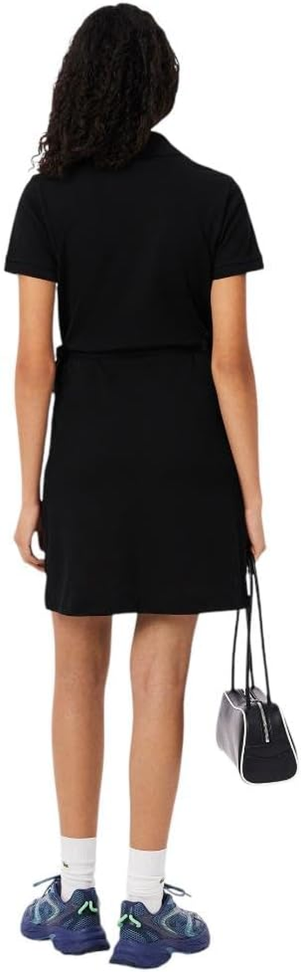 Lacoste Vestido Curto Cruzado Piqué Elástico EF7252-51 Preto