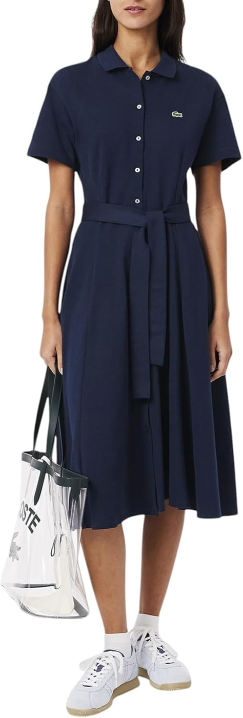 Lacoste Vestido Polo Curto Evasé Piqué EF9621-51