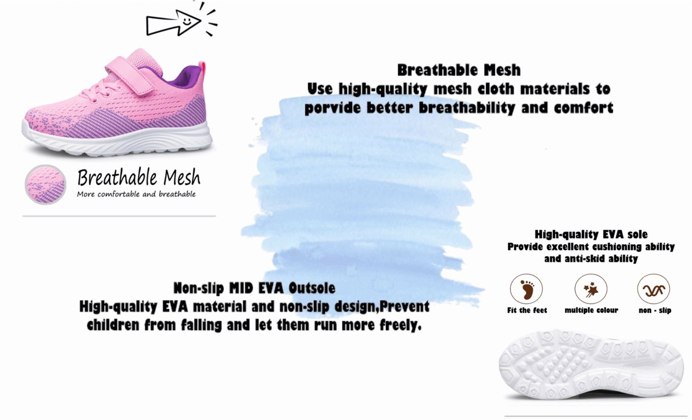 Sapatilhas Desportivas SILLENORTH Criança Respiráveis Velcro Rosa Tamanho 4