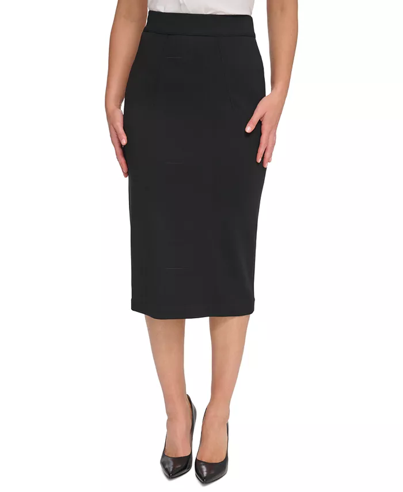 Tommy Hilfiger Saia Lápis Midi Ponte Elástica Midnight