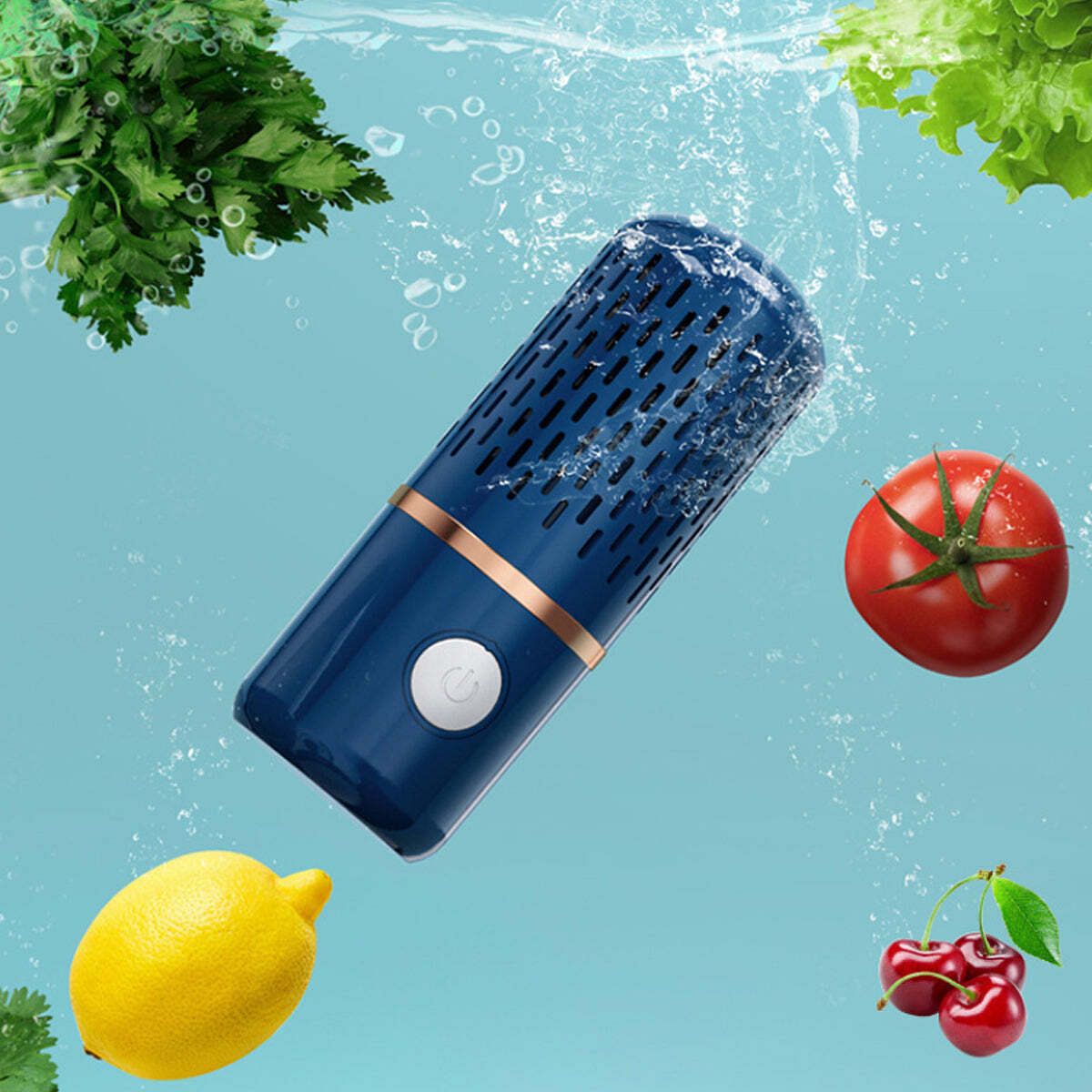 Color: BLUE - PureTech Ultrasonic Fruits And Veggie Cleaner