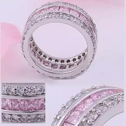 Color: Pink Stone,Size: 10 - LUMINA Pure & Pink Banquet Rings