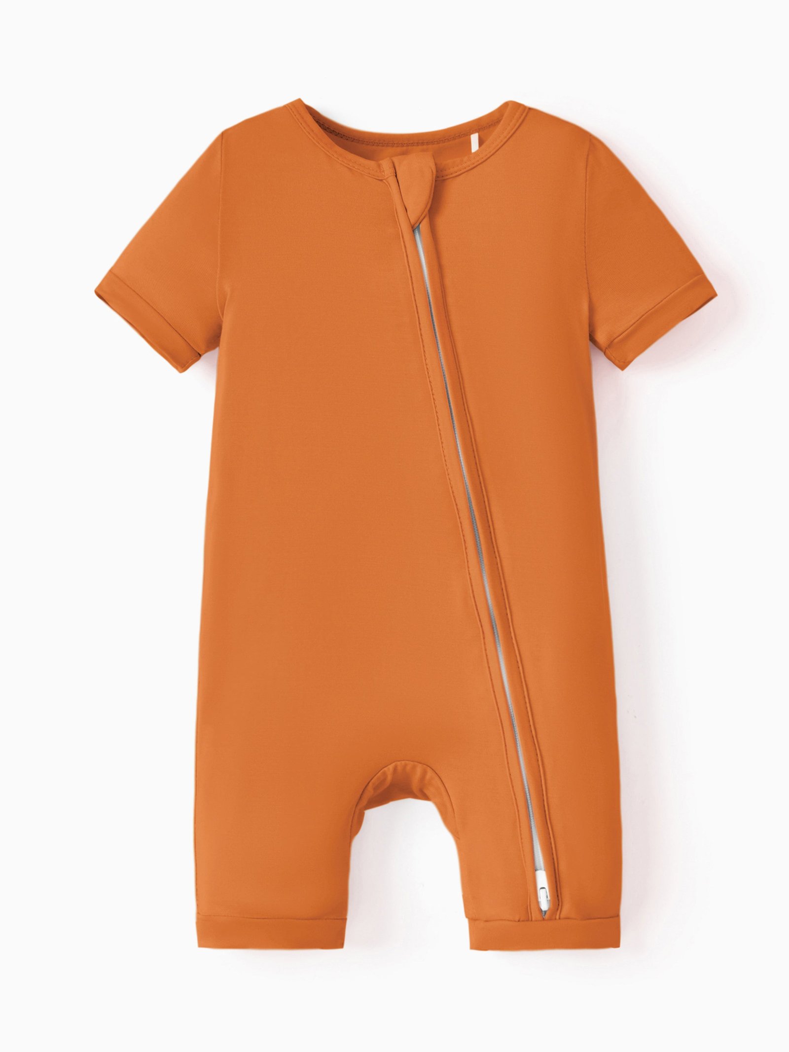 Bamboo Baby Boy / Girl 2-Way Zip Onesies anti Slip Childlike Food Pattern Bamboo Sleepwear (Snug-Fitting) Orange
