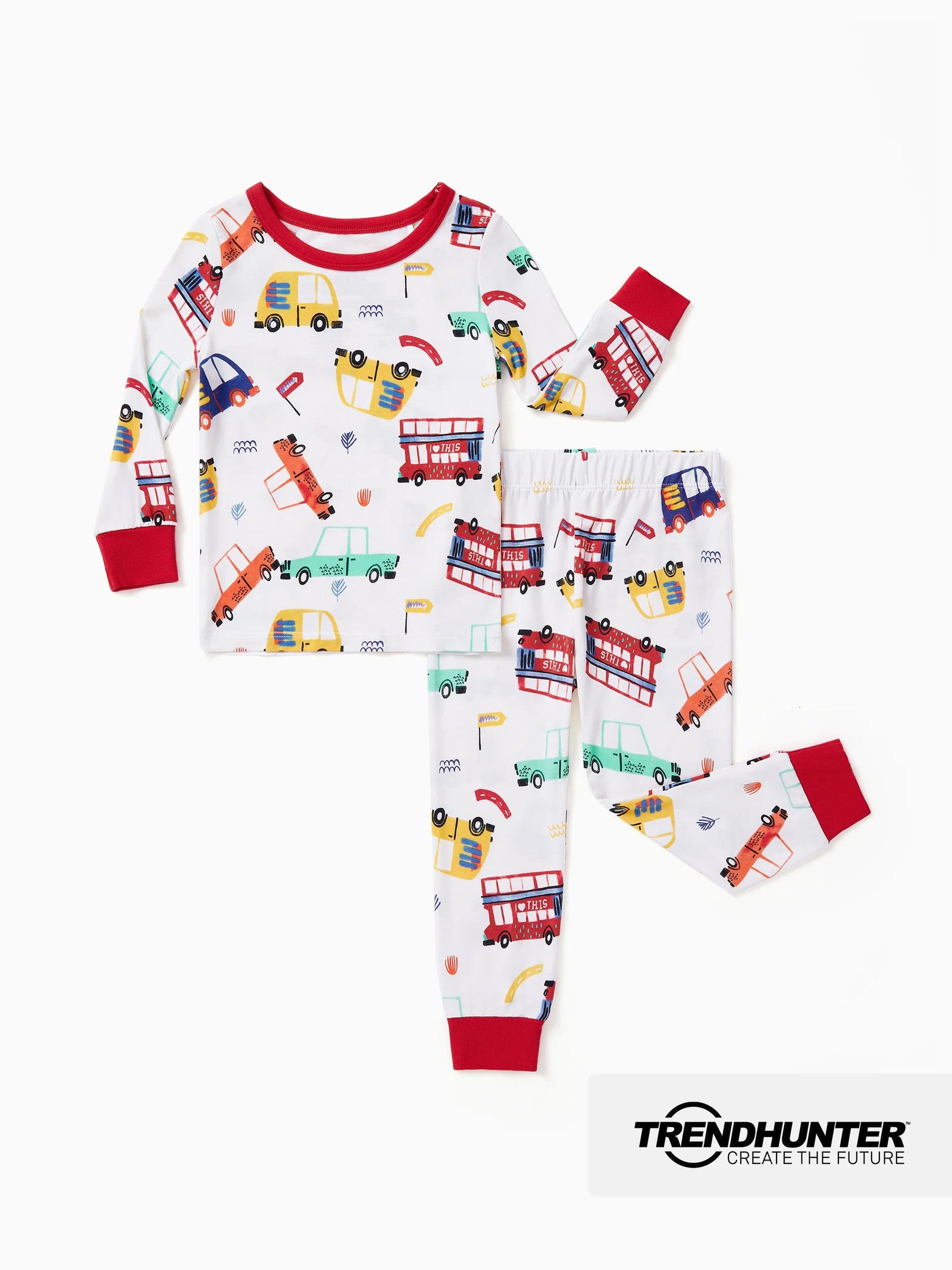 Bamboo Baby/Toddler 2-Piece Childlike Animal Print Snug-Fitting Pajamas Set Red