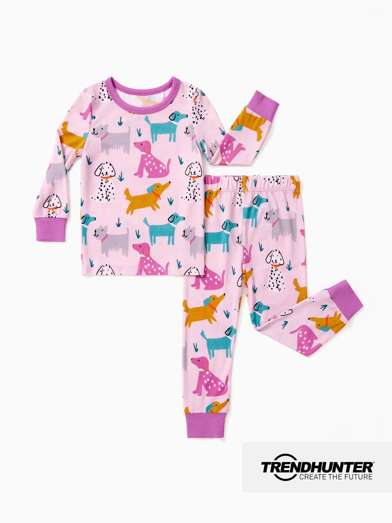 Bamboo Baby/Toddler 2-Piece Childlike Animal Print Snug-Fitting Pajamas Set Hot Pink