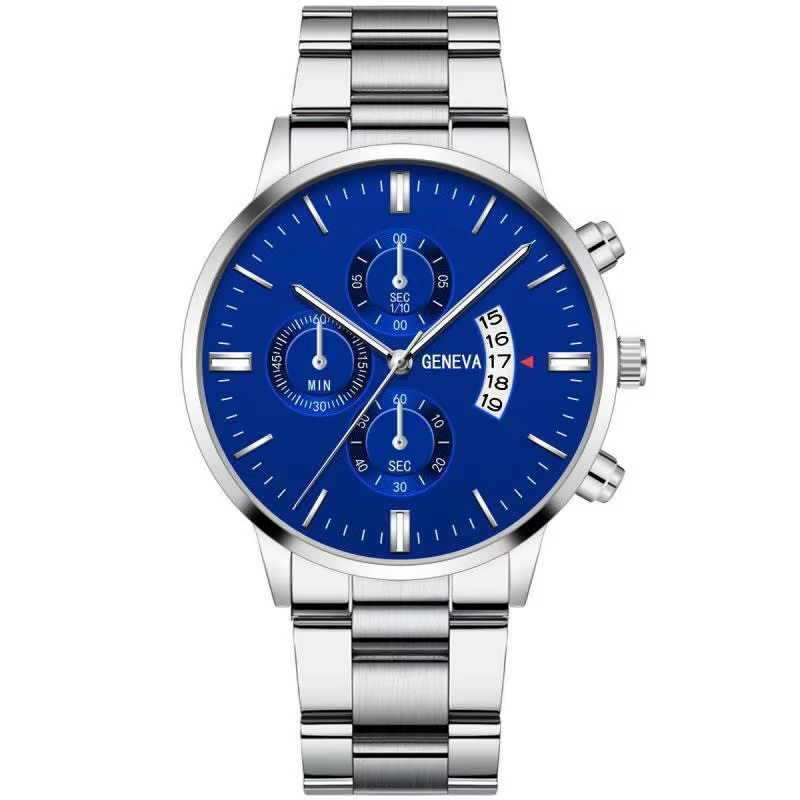 Luxury Calendar Quartz Wrist Watch Mens Business Watches Man Clock Montre Homme Fashion Men Stainless Steel Watch
