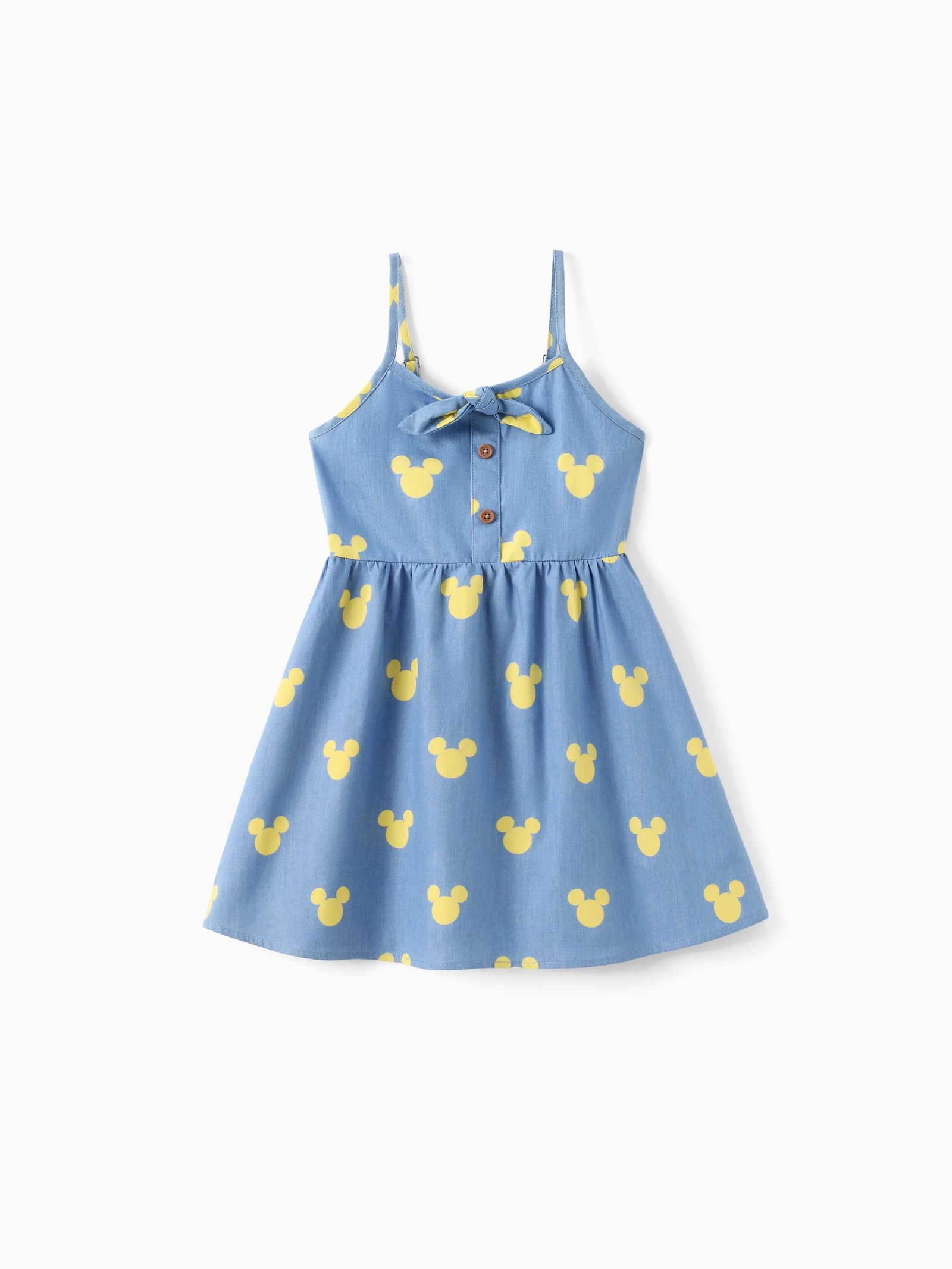 Disney Mickey and Friends Toddler/Kid Girl Mickey Mouse Allover Print Denim Dresse Blue