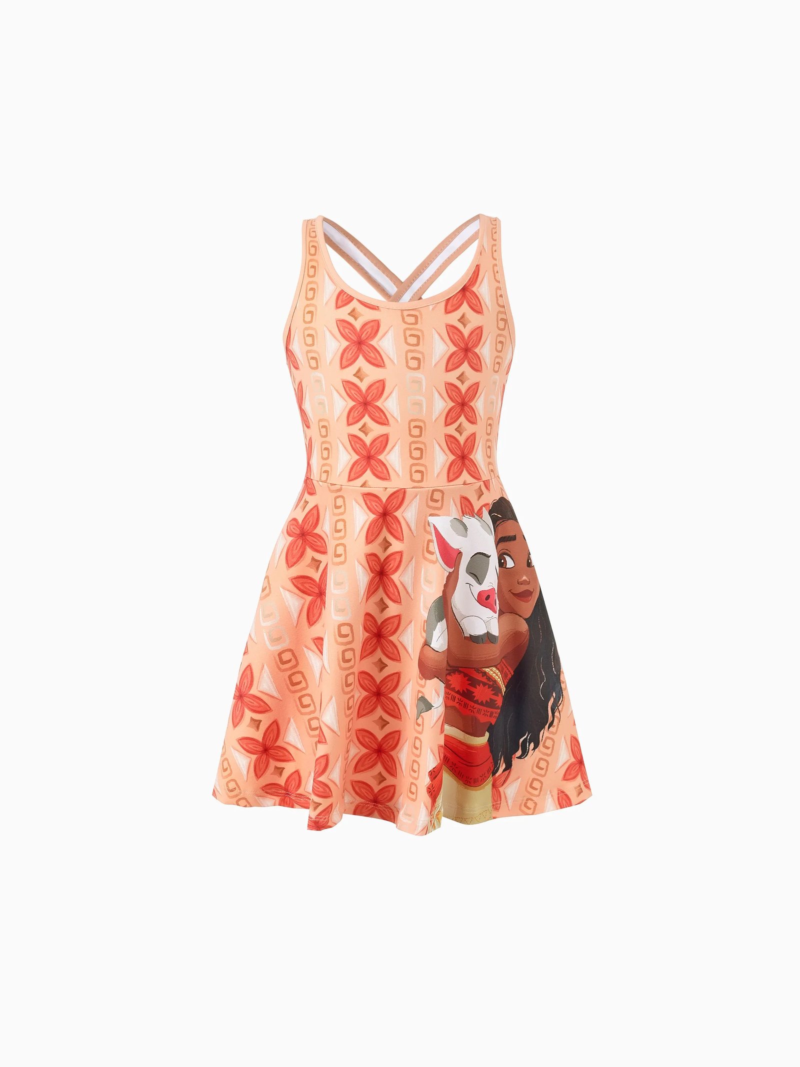 Disney Princess Toddler/Kid Girl Moana Sporty Dress/ Cotton Top Orange
