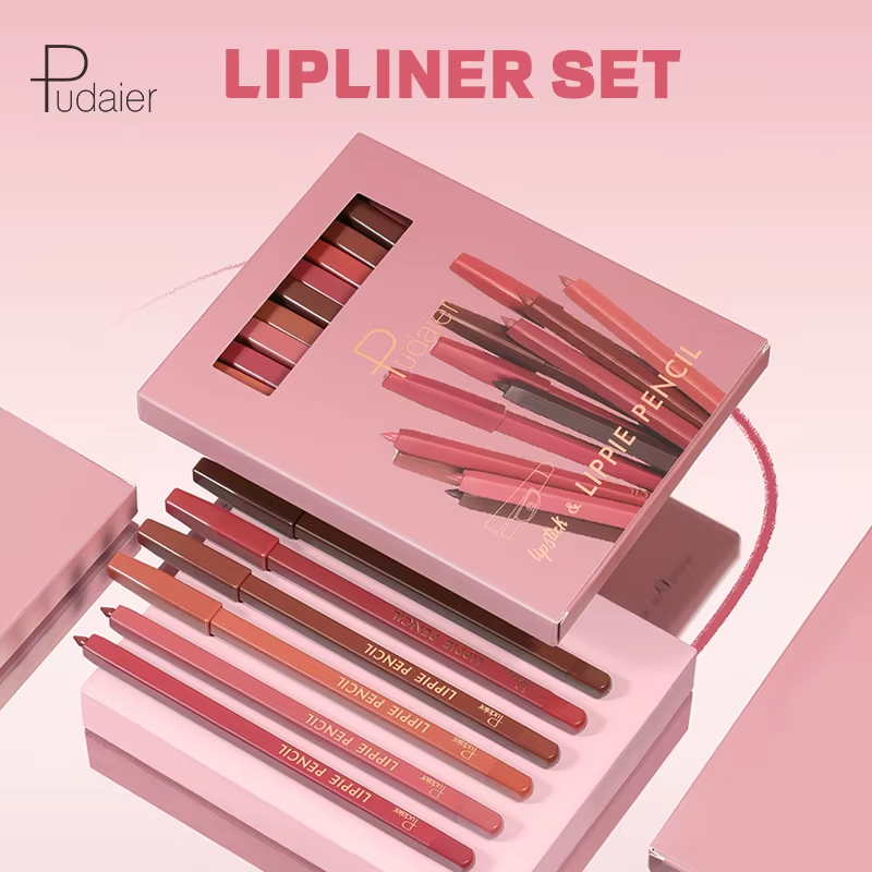 Custom Logo Wholesale Cosmetic Lip Liner Best Selling Long Lasting Waterproof Lip Liner Pencil Private Label Creamy Lipliner Set