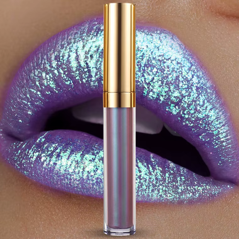 New Fashion Makeup Shimmer Glitter Lip Gloss Private Label Glitter Duochrome Lipgloss