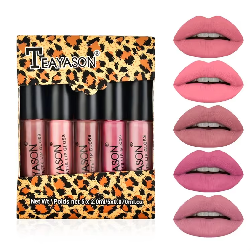 Multiple Color Options Water Gloss Lip Glaze Non Stick Cup Glitter Clear Sheer Lip Gloss Vendor Five Mini Sets of Lipsticks