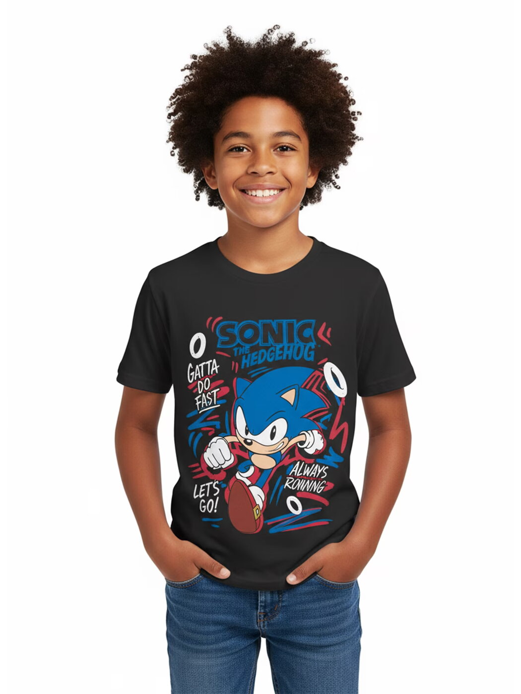 Sonic the Hedgehog T-shirt Estampada para Rapaz