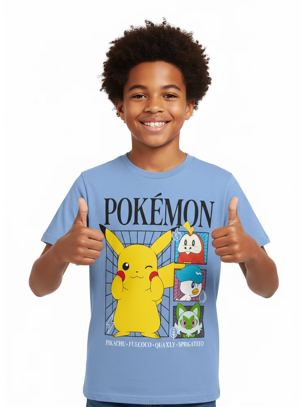 Pokémon Paldea T-shirt Estampada de Manga Curta para Rapaz