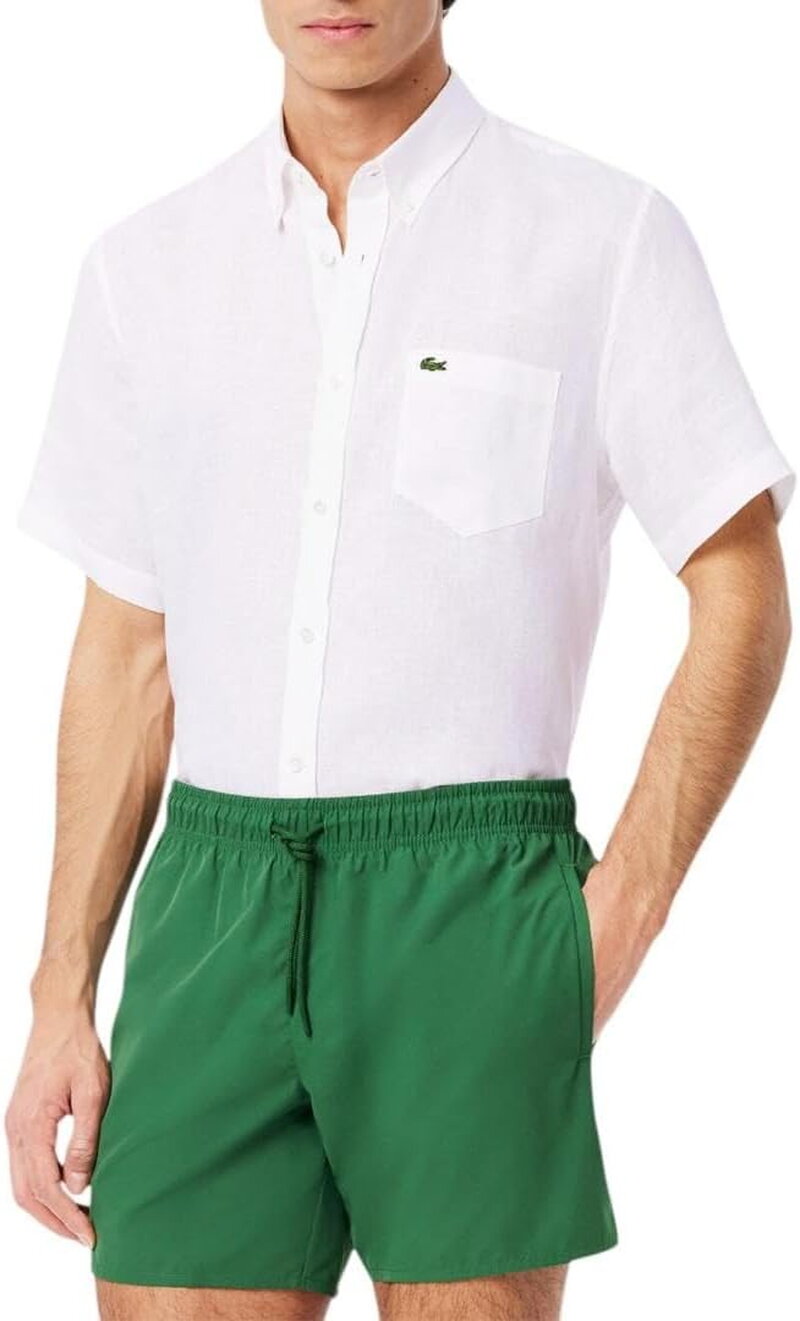 Lacoste Camisa Linho Regular Fit Manga Curta Homem CH5699-51IXQ