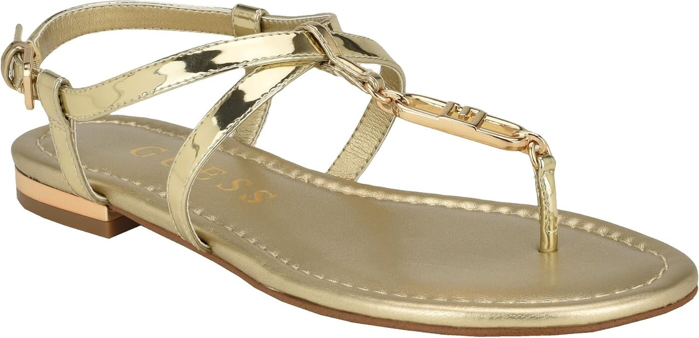 Guess Meaa Sandália Rasa T-Strap Feminina