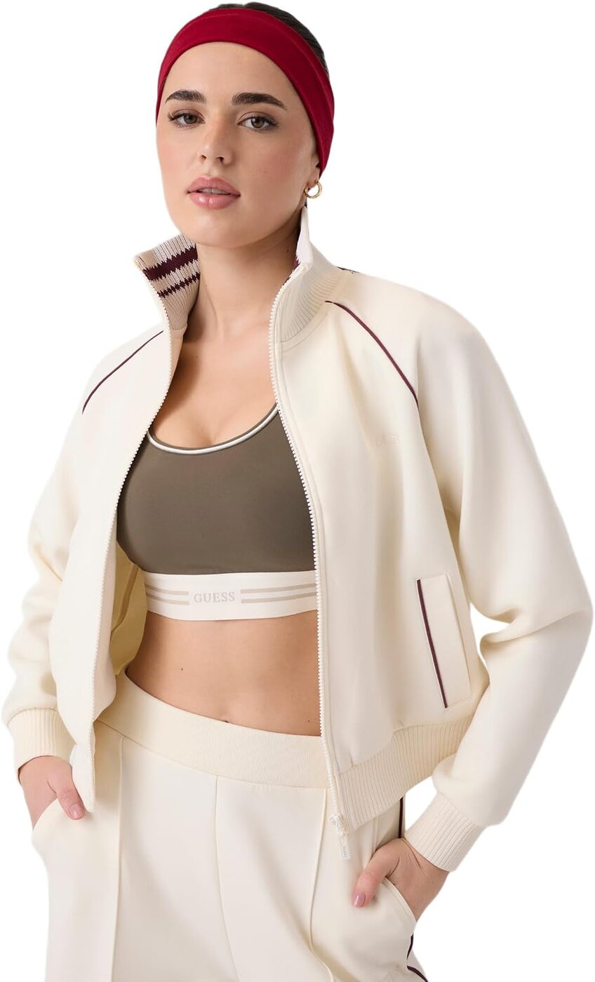 GUESS Casaco Modal Fecho Frontal Creme Baunilha