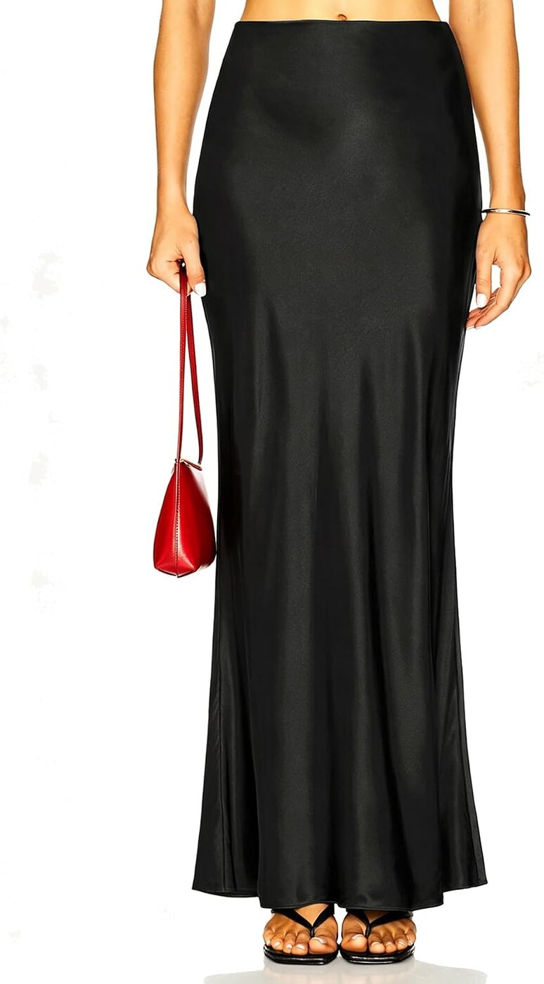 Saia Maxi em Cetim com Renda para Mulher