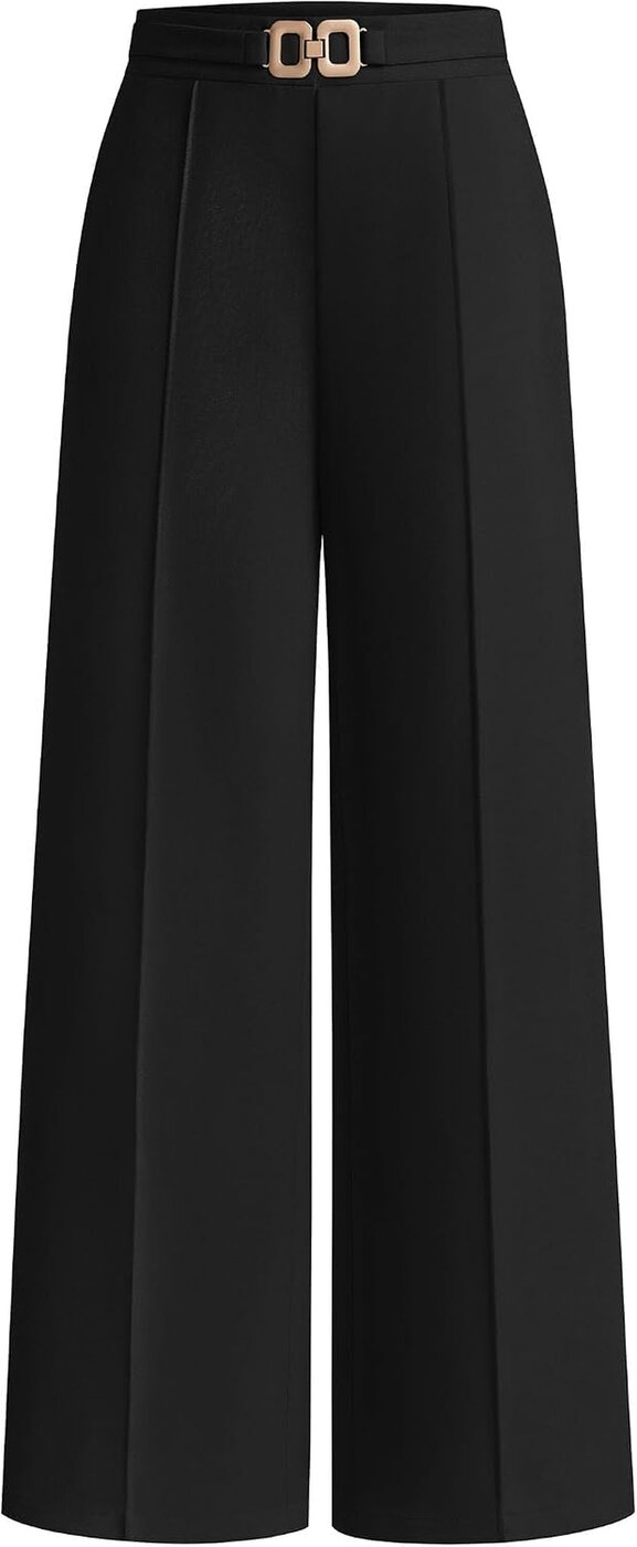 PRETTYGARDEN Calças de Fato de Cintura Subida Corte Alfaiate para Mulher