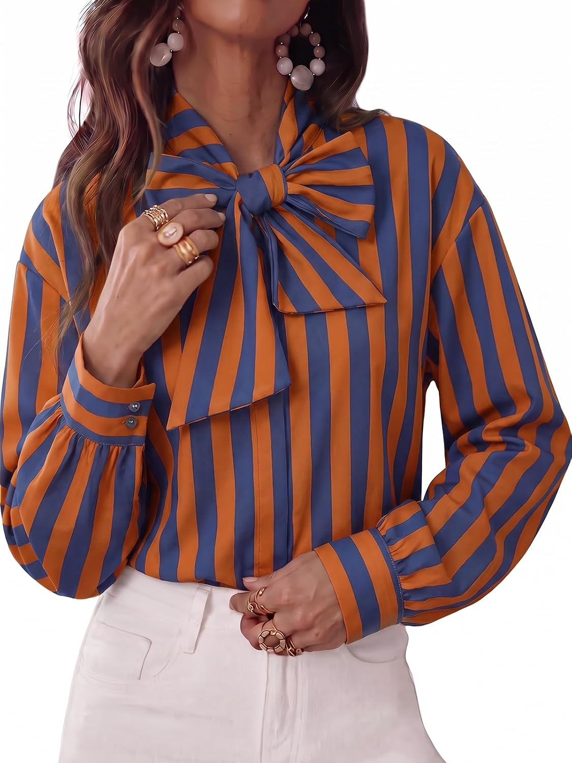 Tankaneo Camisa Mulher às Riscas com Laço