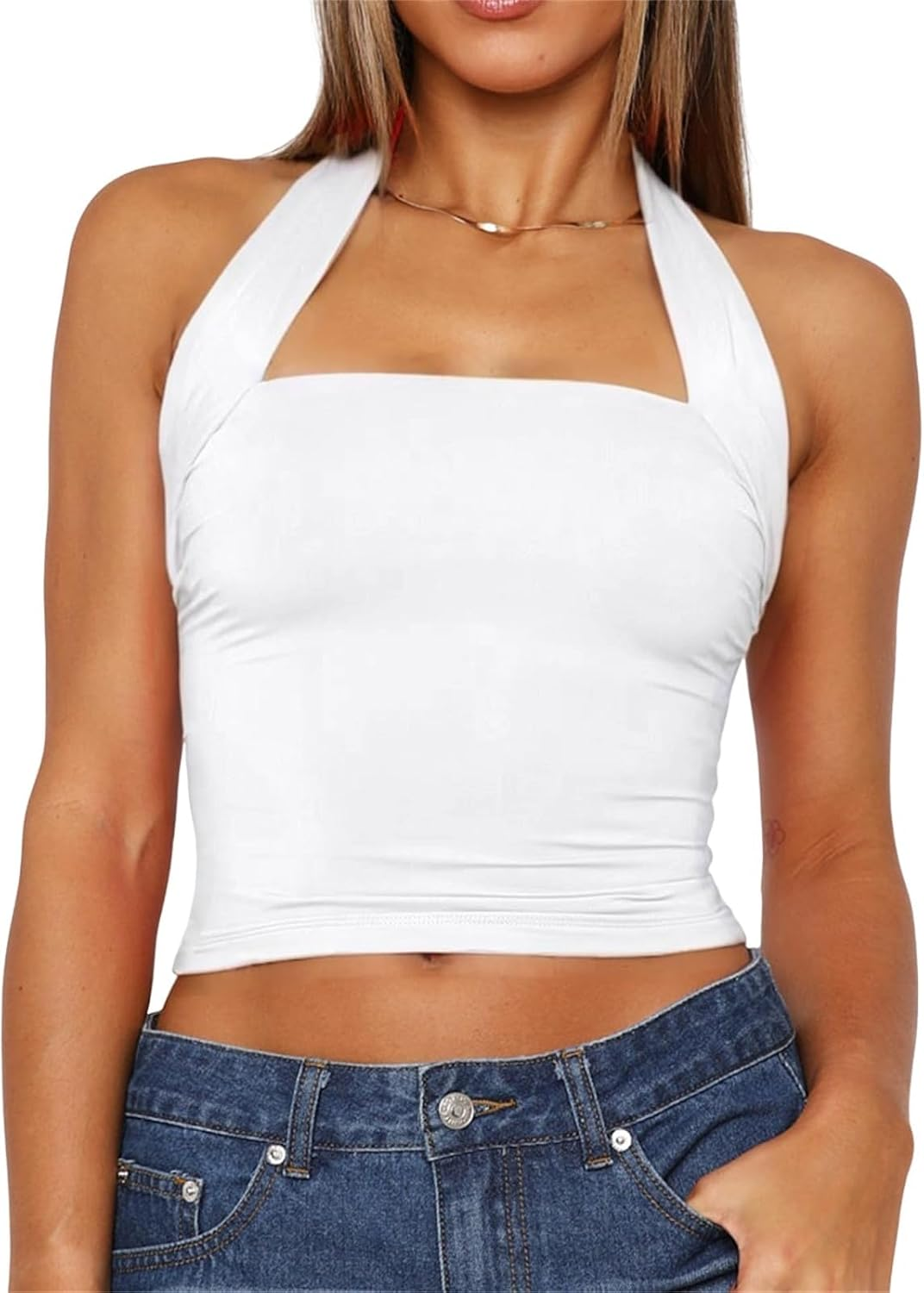 Tiulzial Top Mulher Halter Frente Única