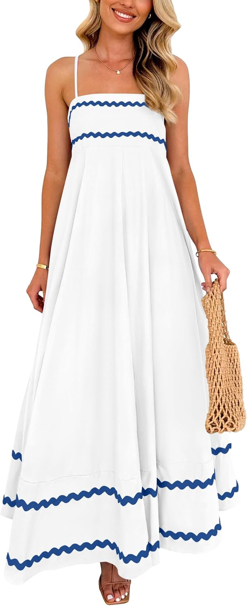 PRETTYGARDEN Vestido de Verão com Alças Finas