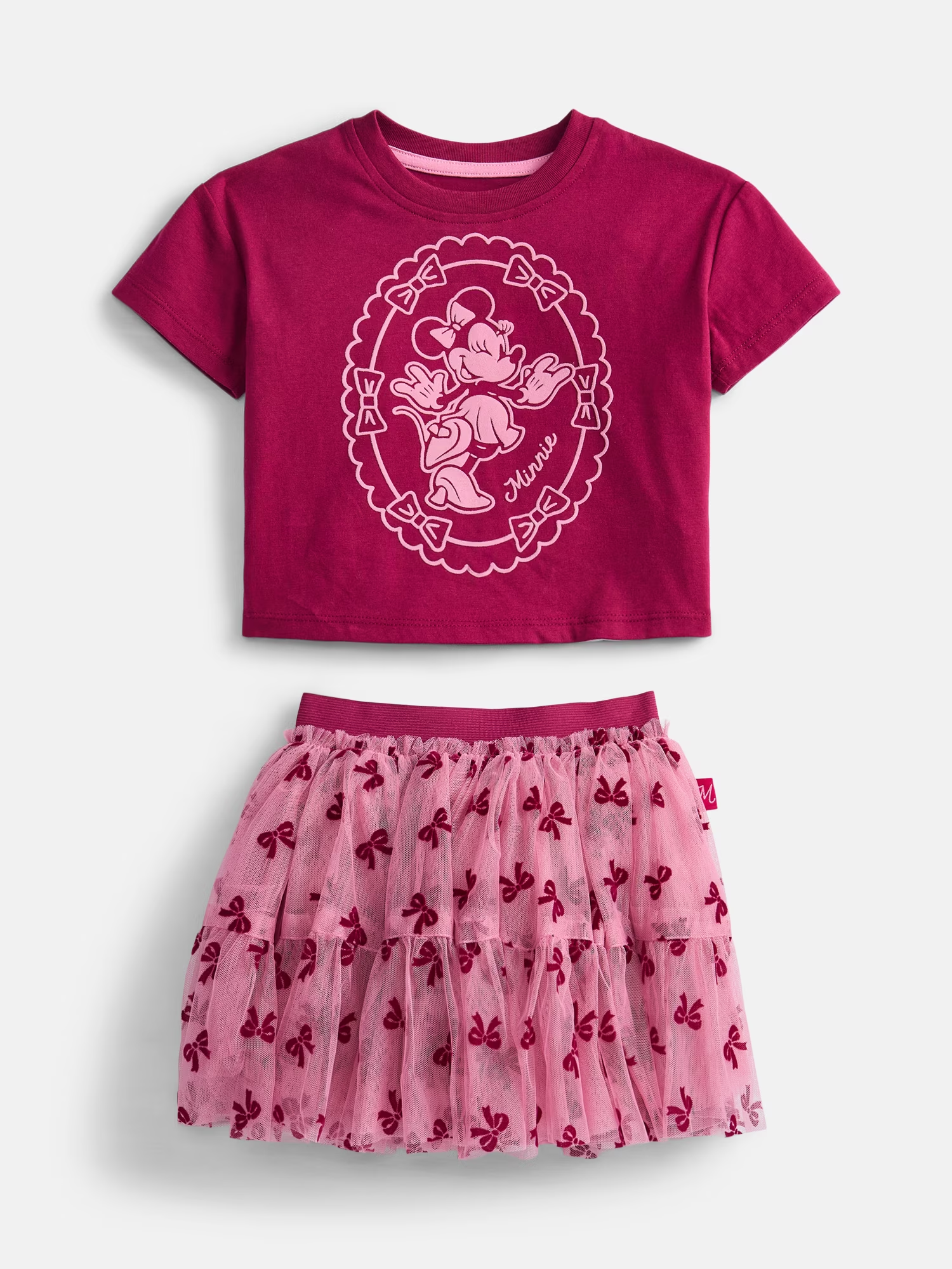 Disney Minnie Mouse Conjunto T-shirt e Saia Tutu Bebé Vermelho Ameixa EU 110