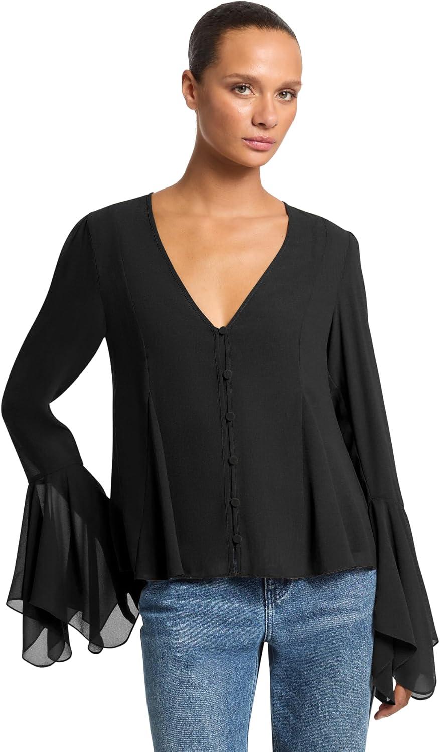 Michael Kors Blusa Decote V Mangas Compridas