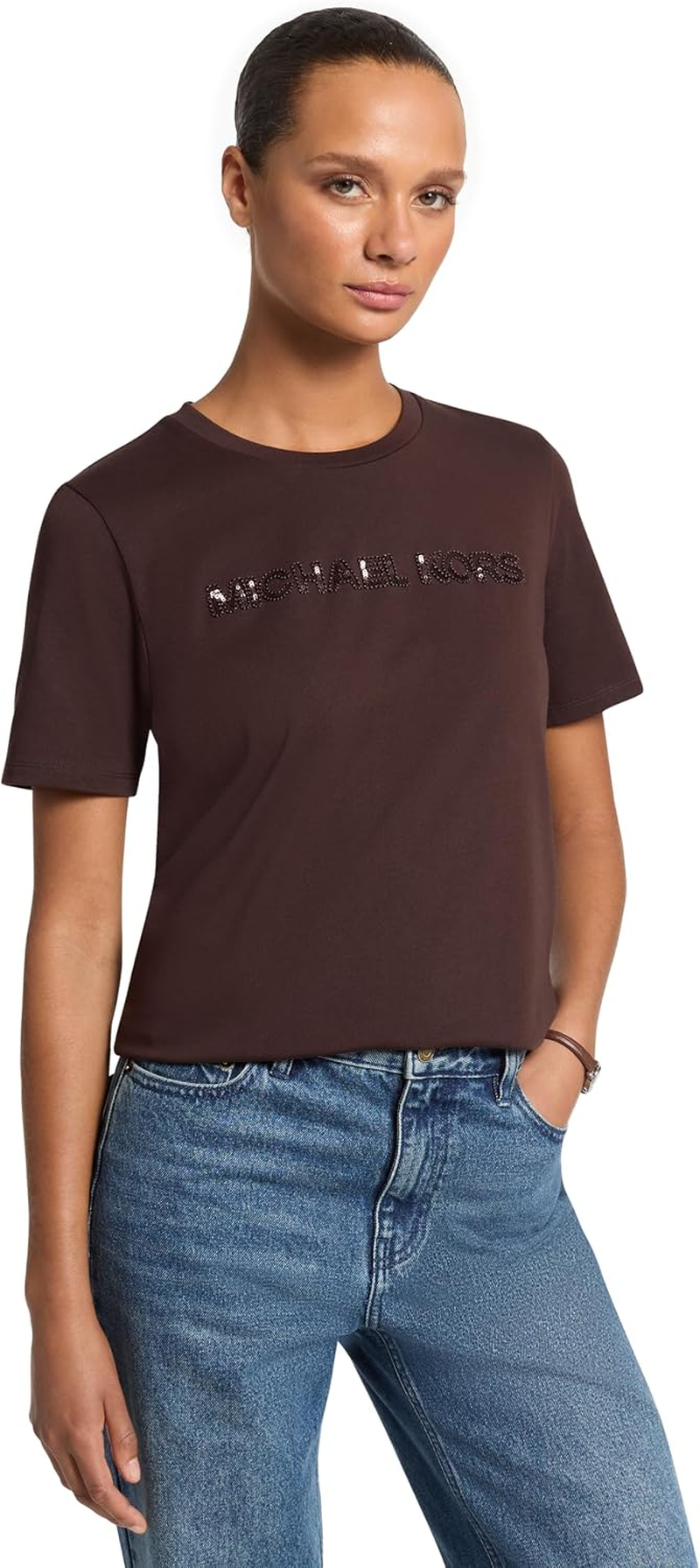 Michael Kors T-Shirt Mulher Logótipo Lantejoulas MF6528D97J