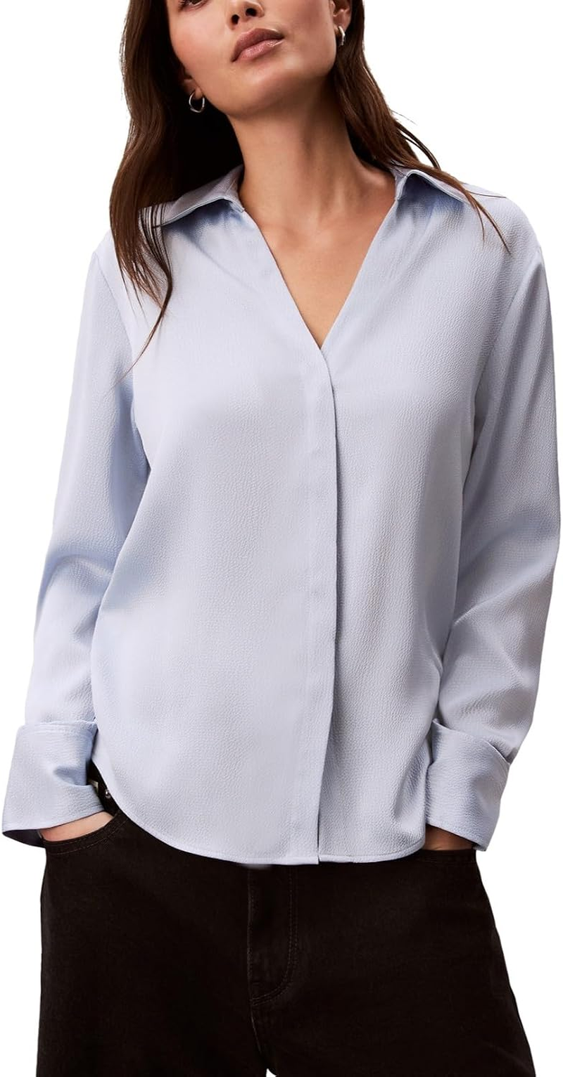 Calvin Klein Camisa Mulher Cetim Martelado Ajustada 44F129G-450-L