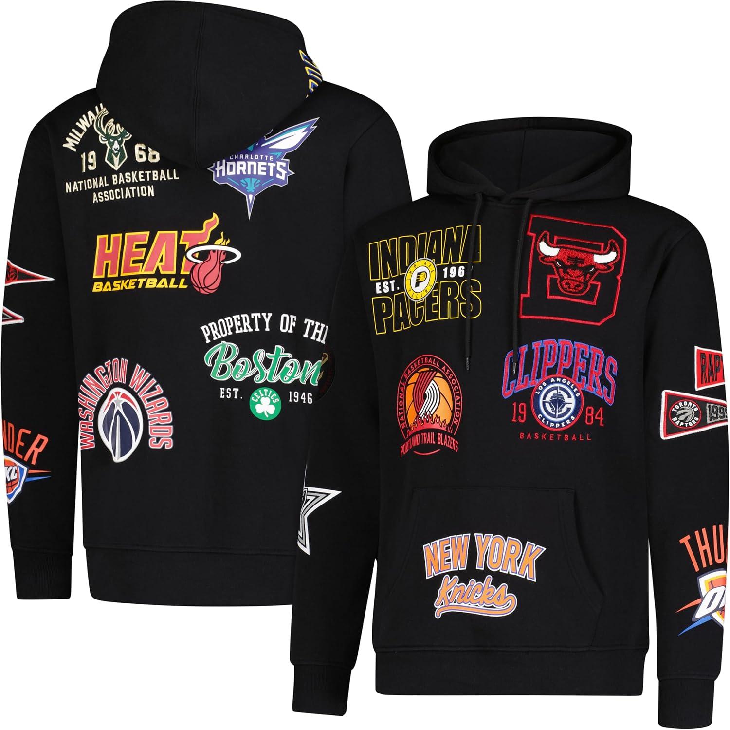 Ultra Game Sweatshirt com Capuz NBA Fleece Multi-Equipas Preto