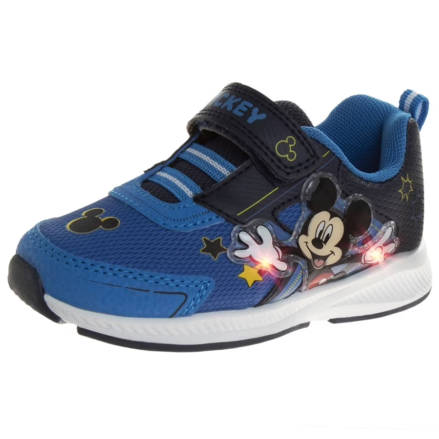 Disney Mickey Mouse Sapatilhas Azul com Velcro e Luzes Tam. 6