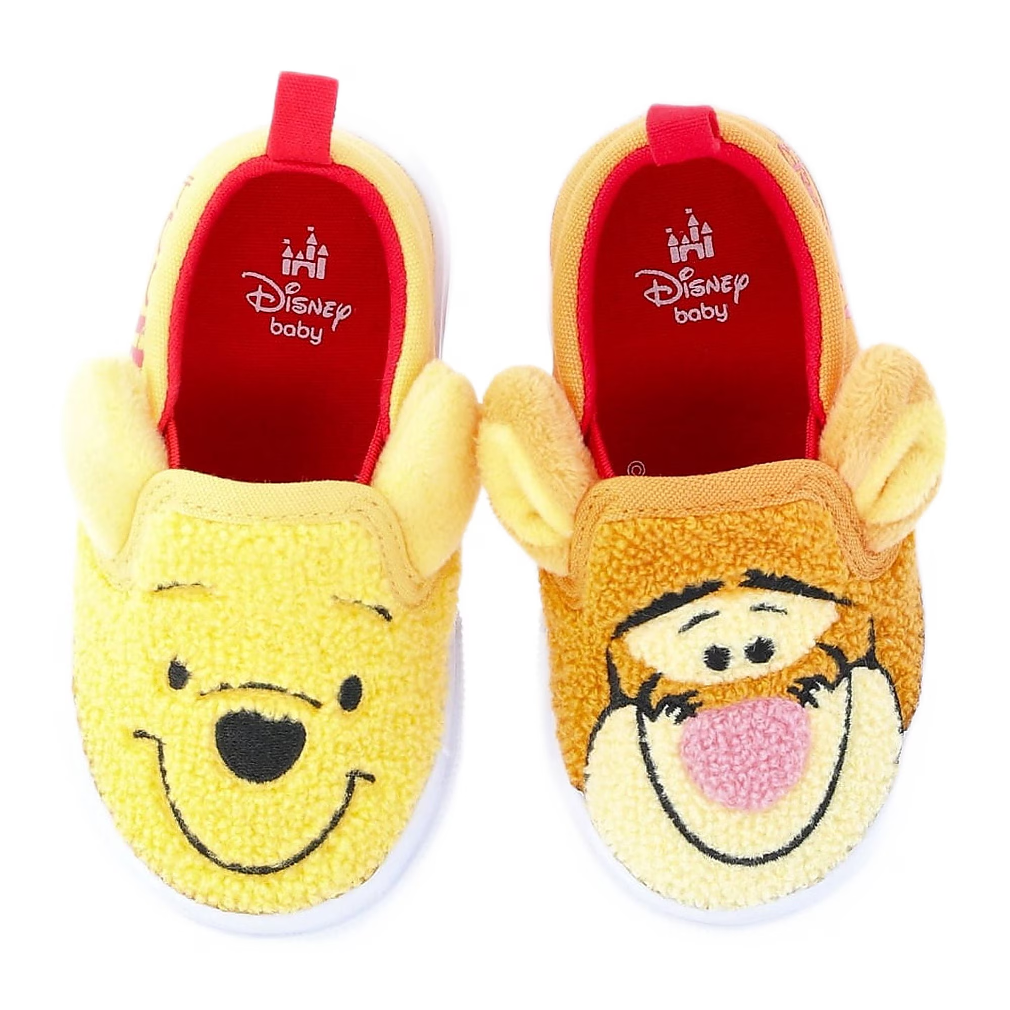 Disney Winnie the Pooh Sapatilhas Slip-On Pooh e Tigre Bebé Tamanho 2 Amarelo