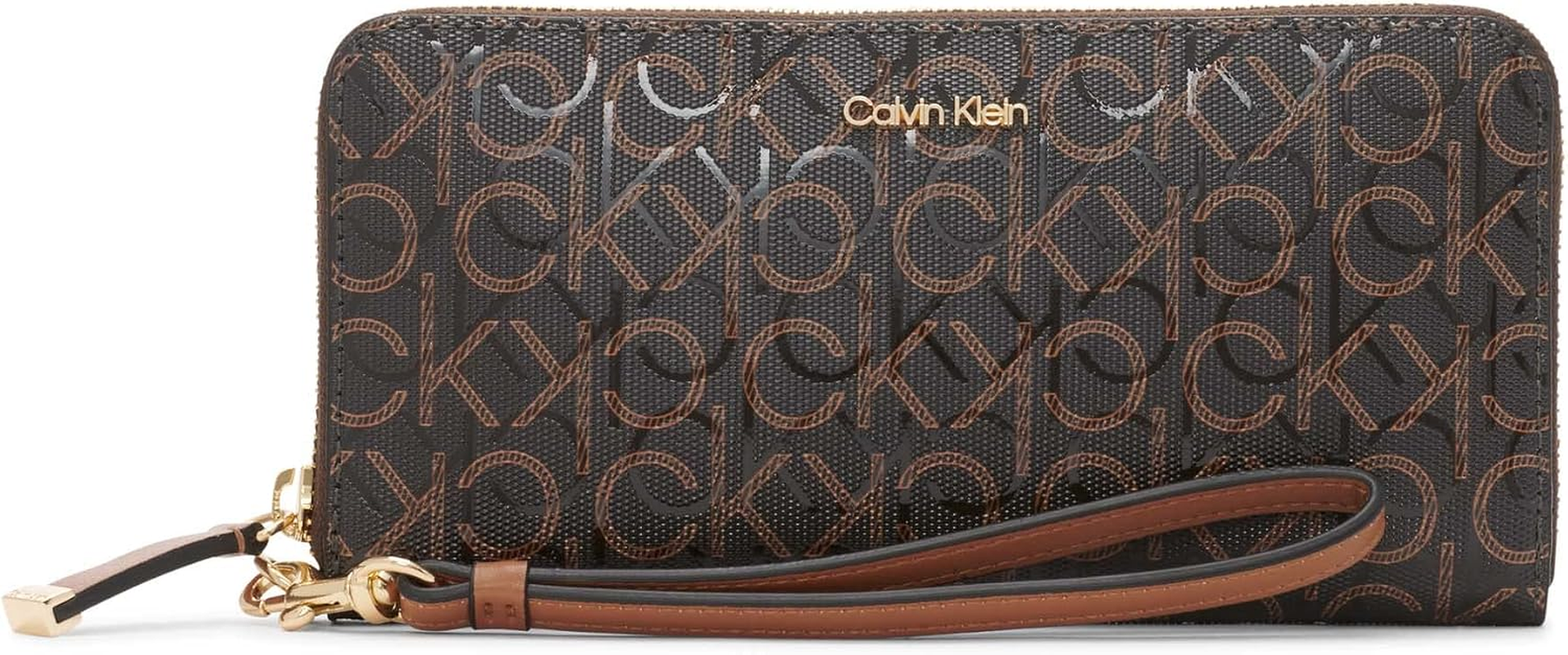 Calvin Klein Carteira Feminina Saffiano Fecho Integral Alça Pulso H1ALV8VD