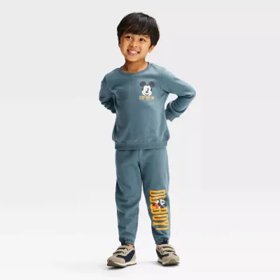 Disney Mickey Mouse Conjunto 2 Peças Sweatshirt e Calças "Oh Boy" para Bebé Rapaz - Azul