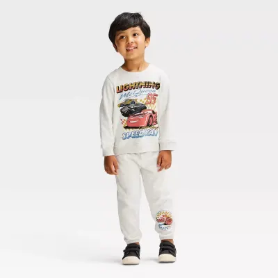 Disney Carros Faísca McQueen Conjunto 2 Peças Sweatshirt e Calças para Bebé Rapaz - Cinzento