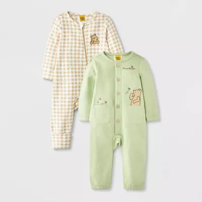 Disney Winnie the Pooh Pack 2 Macacões Manga Comprida Bebé Rapaz Verde