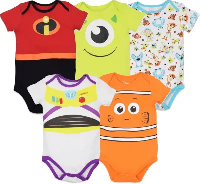 Disney Baby Pack 5 Bodies Manches Courtes pour Bébé