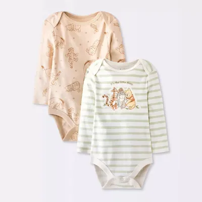 Cloud Island Pack 2 Bodies Manches Longues Winnie the Pooh Bébé - Vert/Marron clair