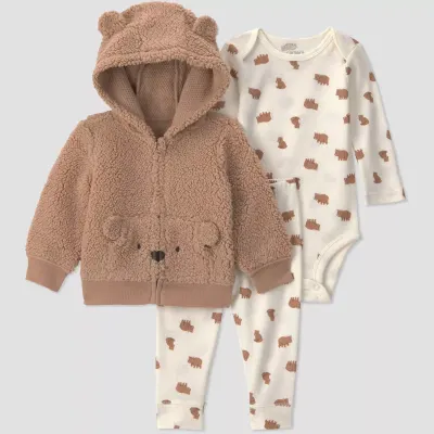 Carter's Just One You Ensemble 3 Pièces Body, Pantalon et Gilet Capuche Ourson Bébé Garçon