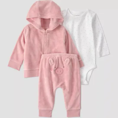 Carter's Just One You Ensemble 3 Pièces Body, Pantalon et Veste Petit Cochon Bébé Fille