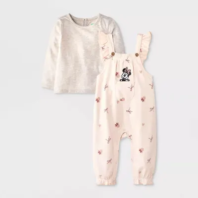 Disney Minnie Mouse Ensemble 2 Pièces Camisole et Salopette Bébé Fille - Rose