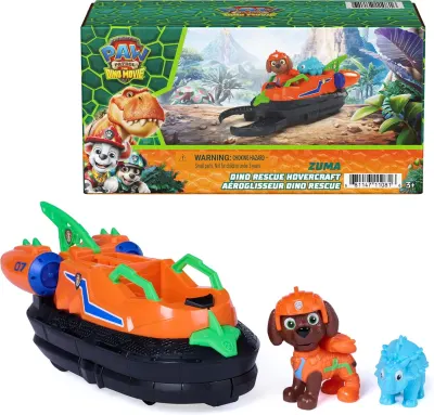 Patrulha Pata O Filme Dino Veículo Hovercraft de Resgate com Figura