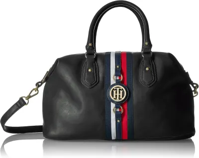 Tommy Hilfiger Mala Satchel Jaden Crossbody Amovível Mulher Preto